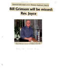 Bill Grimson will be missed: Rev. Joyce