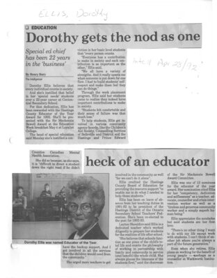 Dorothy gets the nod as one heck of an educator