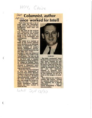 Columnist, author once worked for Intell