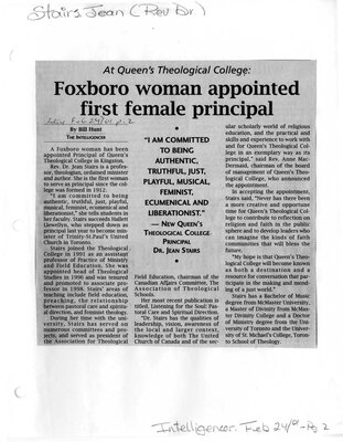 Foxboro woman appointed first female principal