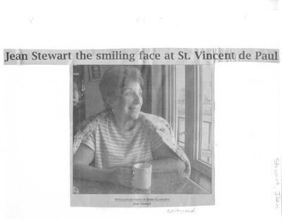 Jean Stewart the smiling face at St. Vincent de Paul