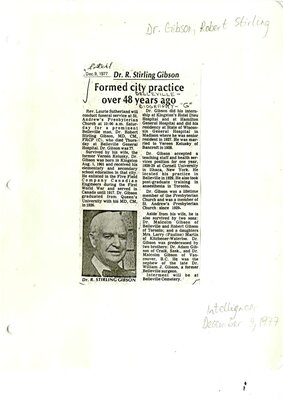 Dr. R. Stirling Gibson: Formed city practice over 48 years ago