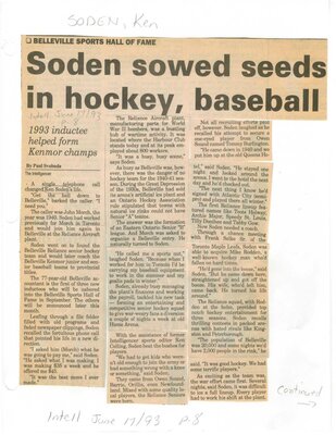 Soden sowed seeds in hockey, baseball