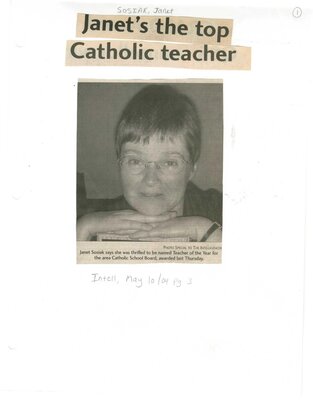 Janet's the top Catholic teacher