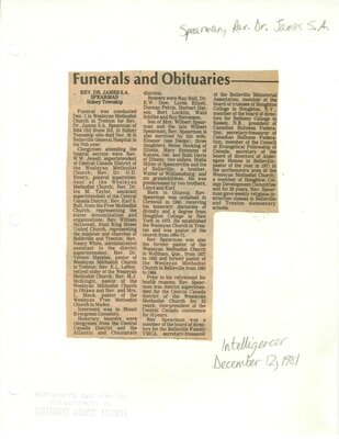 Funerals and Obituaries: Rev. Dr. James S. A. Spearman