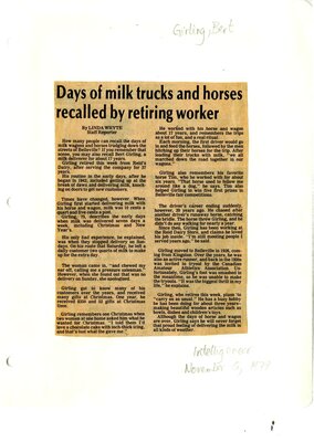 Days of milk trucks and horses recalled by retiring worker