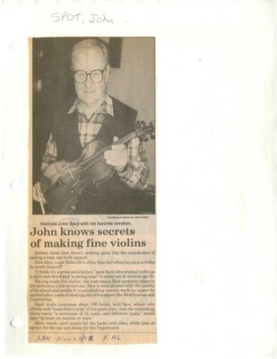 John knows secrets of making fine violins