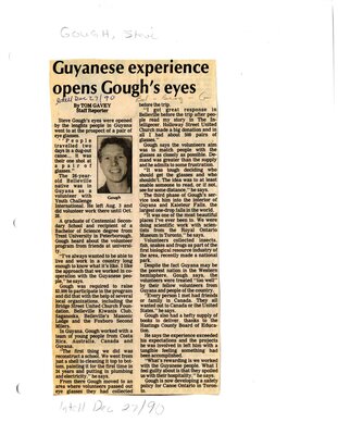 Guyanese experience opens Gough's eyes