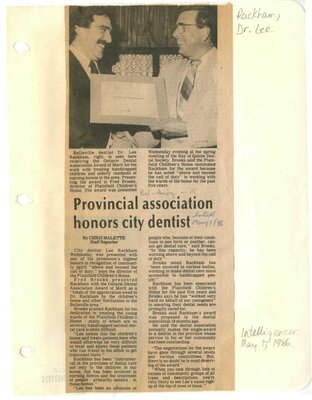 Provincial Association honours city dentist