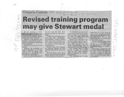 Revised training program may give Stewart medal