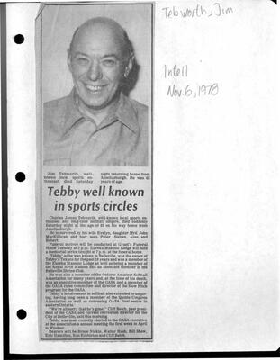 Tebby well known in sports circles