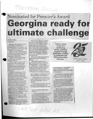 Georgina ready for ultimate challenge