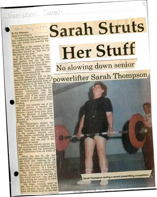 Sarah Struts Her Stuff: No slowing down senior powerlifter Sarah Thompson