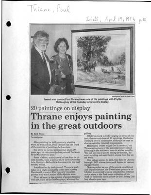 20 paintings on display: Thrane enjoys painting in the great outdoors