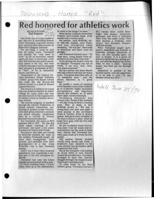 Red honored for athletics work