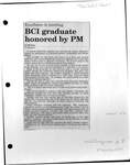 BCI graduate honored by PM