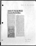 James P. Van de Water County Native Dies