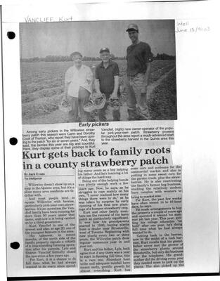 Kurt gets back to family roots in a county strawberry patch