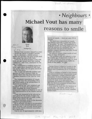 Michael Vout has many reasons to smile