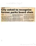 City asked to recognize former parks board chair