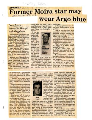 Former Moira star may wear Argo blue