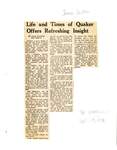 Life and Times of Quaker Offers Refreshing Insight