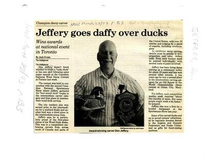 Jeffery goes daffy over ducks