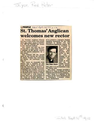 St. Thomas' Anglican welcomes new rector