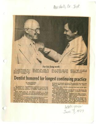 Dentist honored for longest continuing practice