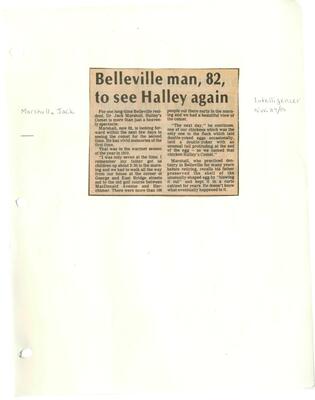 Belleville man, 82, to see Halley again