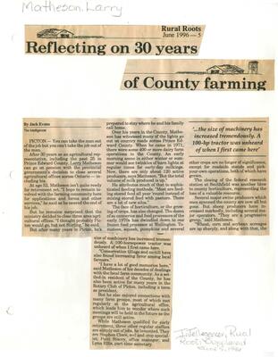 Reflecting on 30 years of County farming