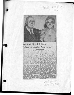 Mr. and Mrs. B.J. Black Observe Golden Anniversary