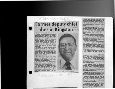 Former deputy chief dies in Kingston