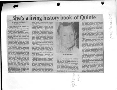 She's a living history book of Quinte