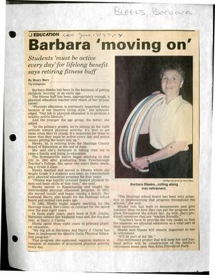 Barbara 'moving on'