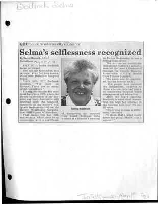 Selma's selflessness recognized