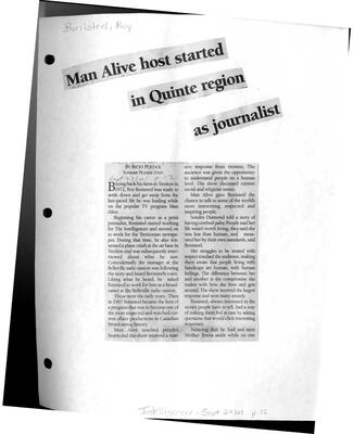 Man Alive host started in Quinte region as journalist