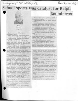 School sports was catalyst for Ralph Boomhower