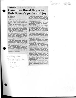 Canadian floral flag was Bob Bosma's pride and joy