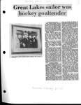Great Lakes sailor was hockey goaltender