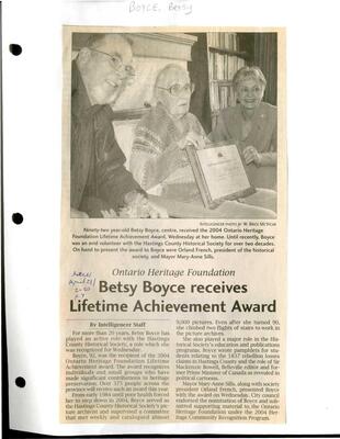 Betsy Boyce receives Lifetime Achievement Award