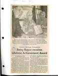 Betsy Boyce receives Lifetime Achievement Award