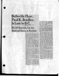 Belleville Flyer, Paul K. Bradley, Is Lost in B.C.