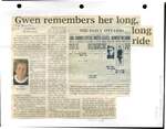 Gwen remembers her long, long ride