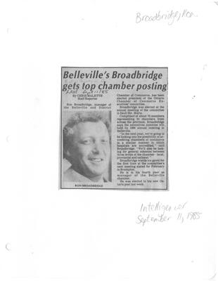 Belleville's Broadbridge gets top chamber posting