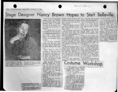 Stage Designer Nancy Brown Hopes to Start Belleville