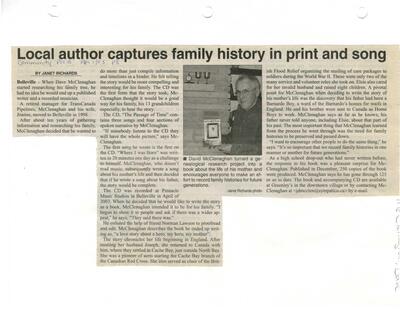 Local author captures family history in print and song