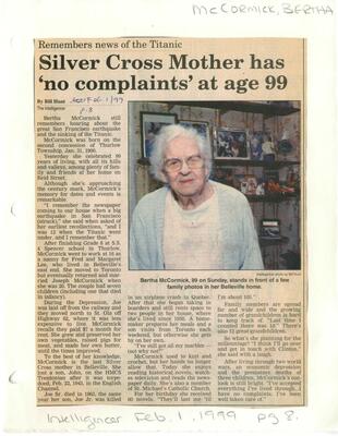 Silver Cross Mother has 'no complaints' at age 99