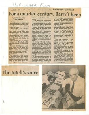 For a quarter-century, Barry's been The Intell's voice