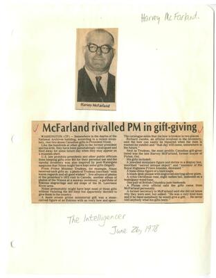 McFarland rivalled PM in gift-giving